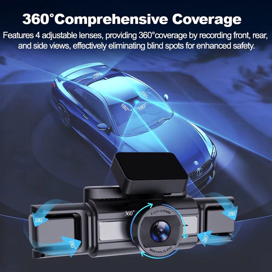 BEPOCAM Dashcam 4K UHD mit 360 Grad Innenansicht, WLAN, GPS, WDR und Nachtsicht, inklusive 24-Stunden-Parküberwachung, Schwarz - Bild 2