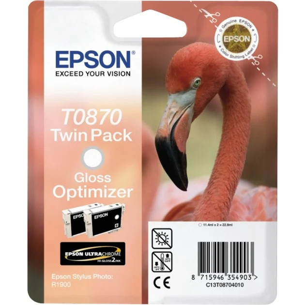 Epson Gloss Optimizer T0870 Ultra Gloss High-Gloss 2 Tinte für Epson Stylus Photo R1900 - Bild 1