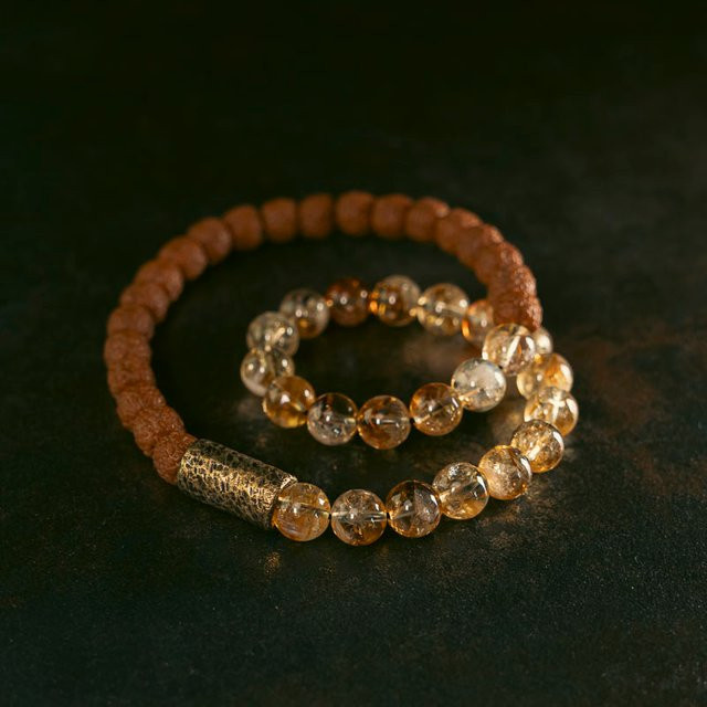 reikinn Armband, Citrin, Messing, Gold, Unisex - Bild 1