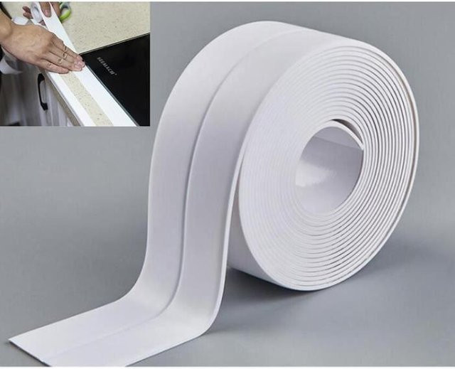 ECELEN PVC Klebeband weiß, wasserdicht und schimmelresistent, Breite: 3,8 cm, Länge: 320 cm - Bild 1