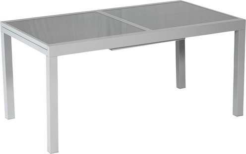 MERXX Gartentisch mit Sicherheitsglas-Tischplatte in Grau und Silber, B/H/T: 180 x 75 x 100 cm - Bild 1