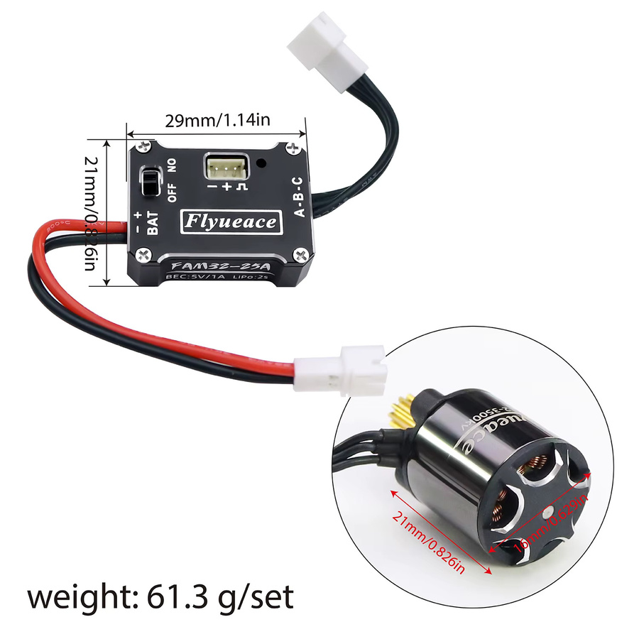 FACSNY TRX4M 25A ESC 1212 3500KV Außenrotor-Brushless-Motor-Kombination, Zubehör, Metall, Schwarz - Bild 3
