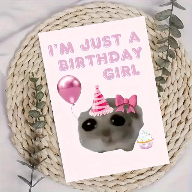 Niedliche Geburtstagskarte mit Hamster-Motiv inklusive Umschlag für Familie und Freunde - Bild 1