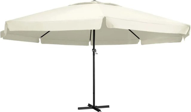 vidaXL Sonnenschirm mit Aluminium-Mast in Sandweiß mit 600 cm Durchmesser - Bild 1