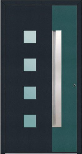 KNOCK Aluminium-Haustür Marte mit Glaseinsatz in Anthrazit und Moosgrün, Höhe: 210,0 cm, Breite: 88,5 cm - Bild 1