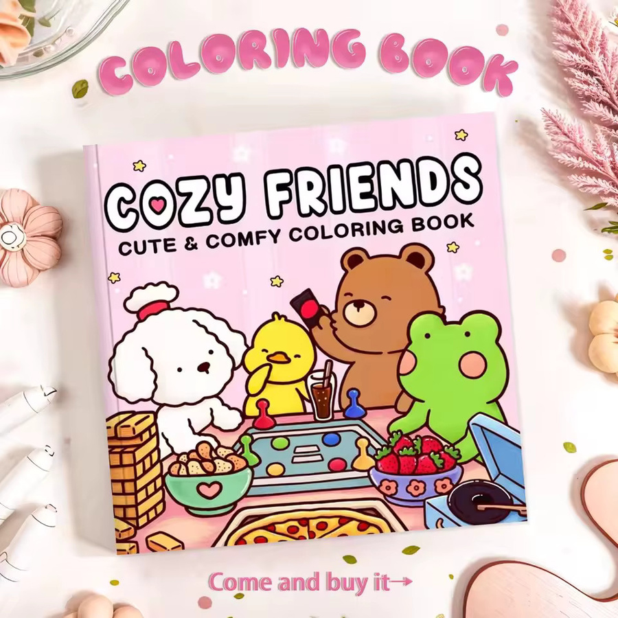 Gemütliche Freunde Malbuch für Erwachsene mit niedlichen Illustrationen zum Thema Gemütliche Räume in Multicolor - Bild 2