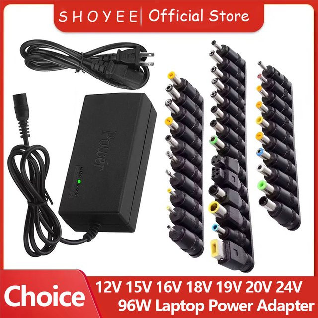 SHOYEE Universelles Laptop-Stecker-Set mit DC-Eingang, 34-teilig, Anschlussspitzen in Schwarz - Bild 1