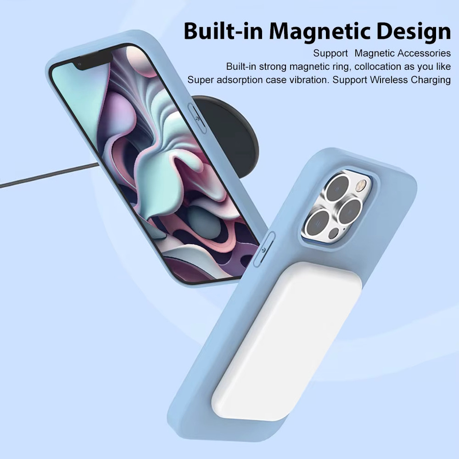 VRNOEI Magnetische Silikon Schutzhülle für iPhone 12 bis iPhone 17 Pro Max, Schwarz, Kompatibel mit kabellosem Laden - Bild 2