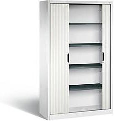 C + P Rollladenschrank Omnispace mit 5 Fächern, abschließbar, Farbe: Weiß, B/T/H: 120 x 42 x 198 cm - Bild 1