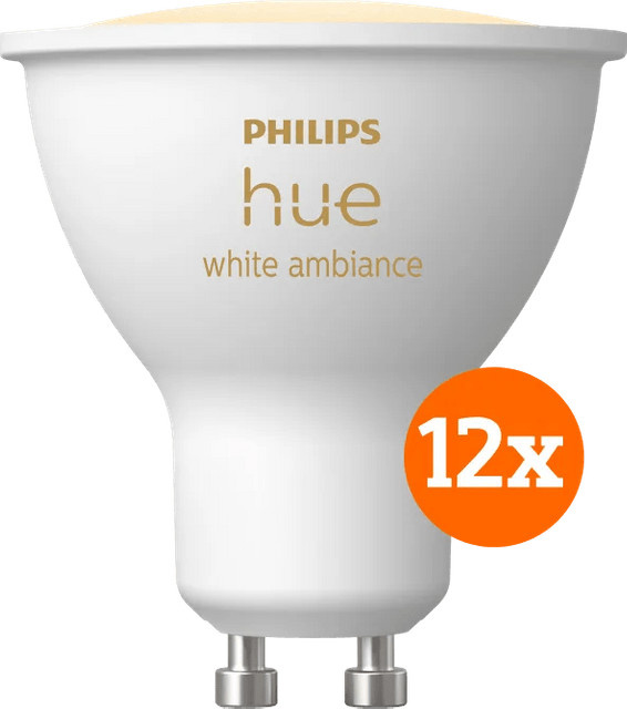 Philips Hue White Ambiance LED GU10 Reflektor Lampen im 12er-Pack mit Bluetooth - Bild 1