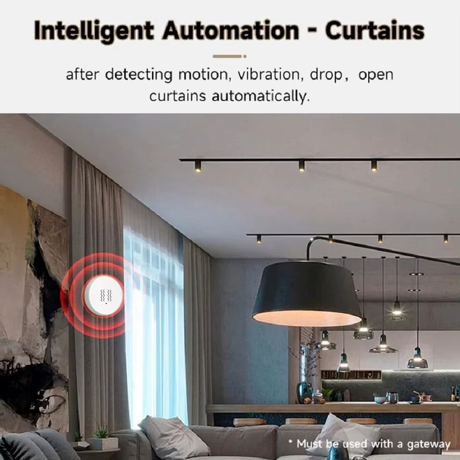 Tuya Smart Zigbee Vibrationssensor in Weiß zur Erschütterungs- und Neigungserkennung mit App-Benachrichtigung und Alexa-Kompatibilität - Bild 5
