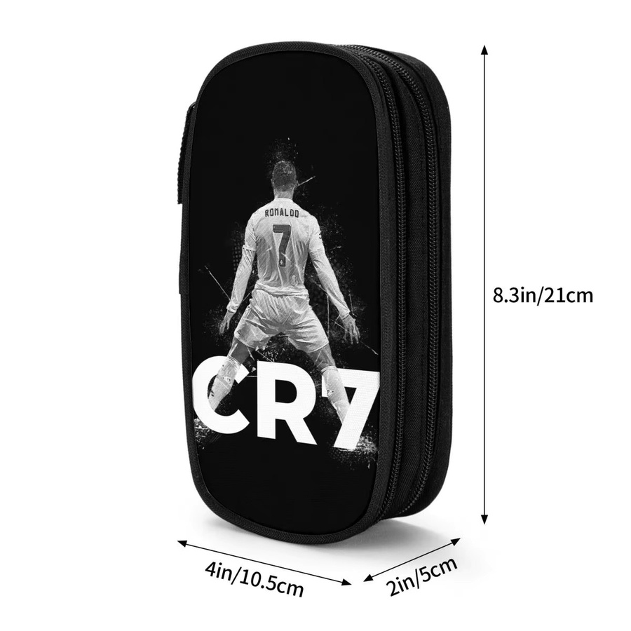 CR7 Fußball Federmäppchen mit großer Kapazität in Schwarz aus Polyester - Bild 6