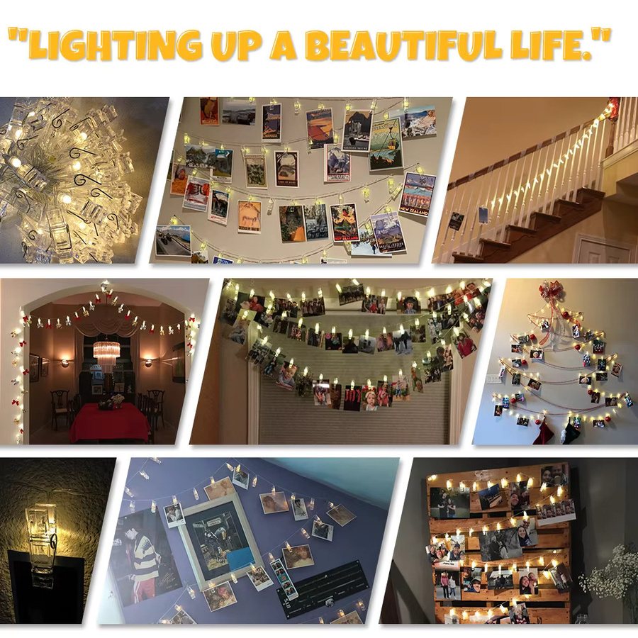 Majisu LED Lichterkette mit Foto-Clips, batteriebetrieben, warmweiß, zur Dekoration von Bildern und für Partys oder Festivals - Bild 4