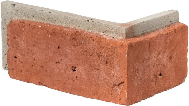 Stegu Wall Verblender Ecke Monsanto in Rot mit Steinoptik und Beton-Design - Bild 1