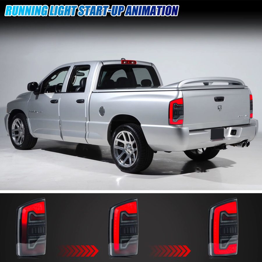 LED-Rückleuchten mit sequentiellen Blinkern für Dodge Ram 1500 2500 3500 Modelle 2006 bis 2008, Farbe: Rot - Bild 3
