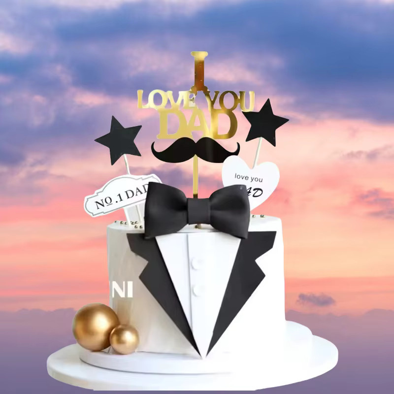 WOHLTAO Kuchenaufsatz Happy Birthday in Gold und Schwarz aus Acryl zur Kuchendekoration - Bild 2