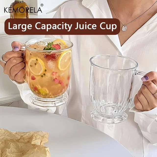 KEMORELA Retro-Glas-Tumbler transparent mit 480 ml Fassungsvermögen - Bild 1