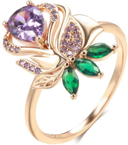 Kienl Ring, Zirkon, Roségold, Blume, Damen, Größe 8 - Bild 1