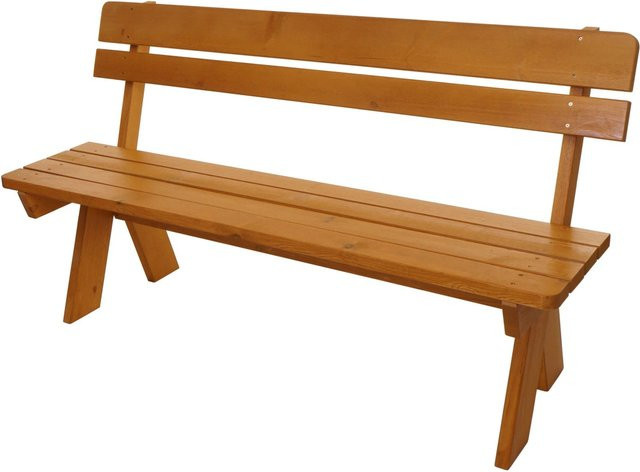 PROREGAL Gartenbank aus Massivholz Kiefer in Honigfarben, B/T/H: 148 x 86 x 54 cm, Sitzhöhe: 45 cm - Bild 1