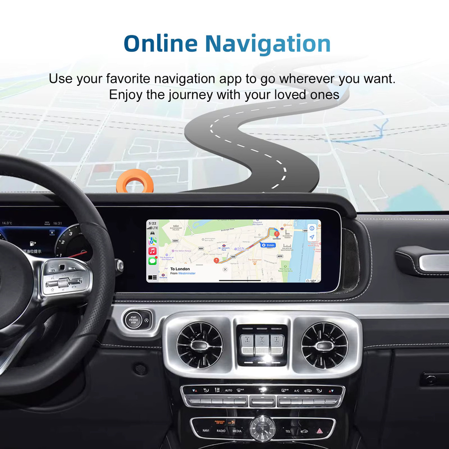 LEXXSON Drahtlose CarPlay und Android Auto Retrofit Kit Decoder Box für Mercedes Benz NTG 5,5 COMAND System 2017-2019, Schwarz - Bild 5