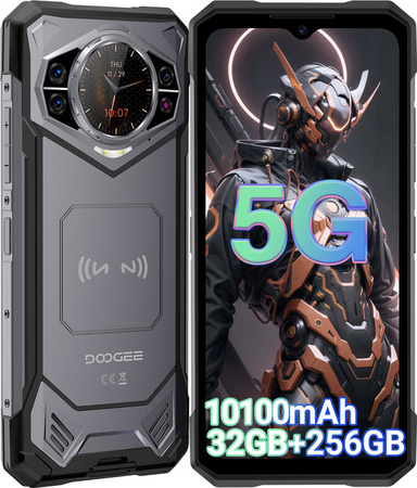 DOOGEE S200 5G Robustes Smartphone Silver mit 6,72 Zoll 120Hz Display, 256 GB Speicher, 12 GB RAM, 100MP AI Hauptkamera, 10100mAh Akku und NFC
