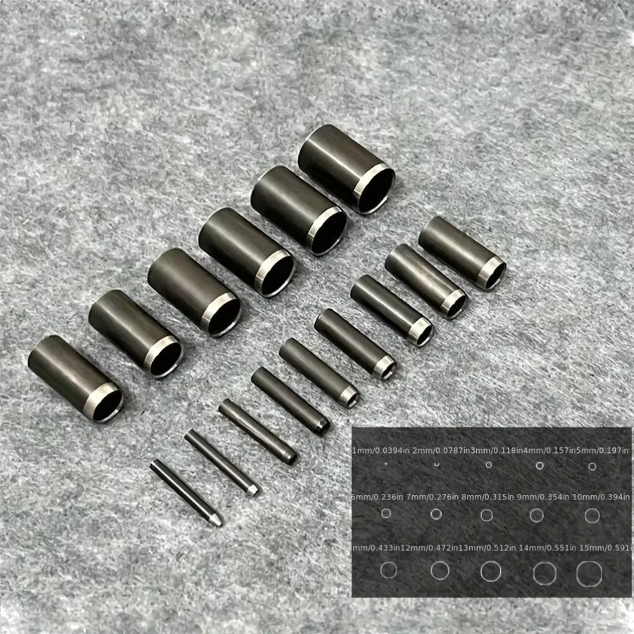 Runder Hohlstanzer Werkzeugset aus Metall in Schwarz mit 15 Größen (1–15 mm) und Aufbewahrungskoffer für Lederhandwerk - Bild 3