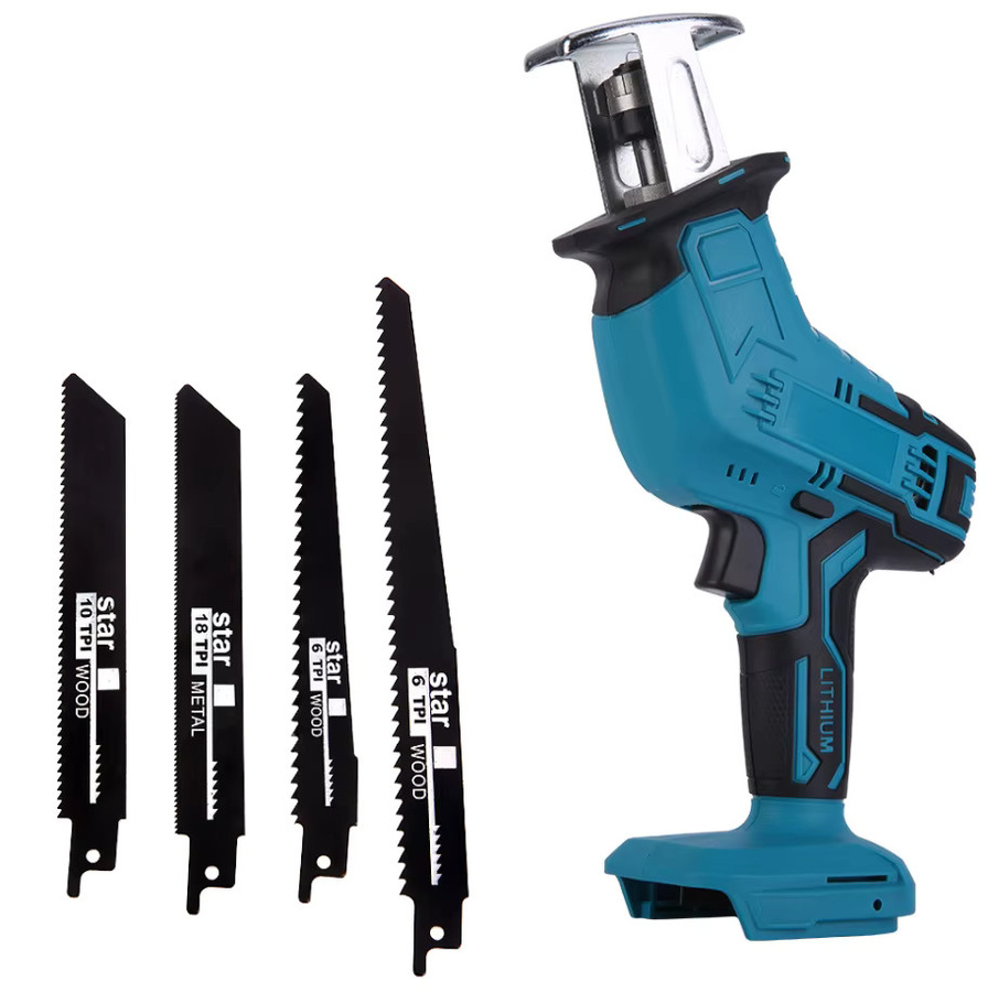 Makita Akku-Säbelsäge mit einstellbarer Geschwindigkeit für Metall und Holz, Blau, 21V - Bild 5