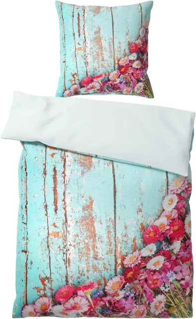 Sanilo Bettwäsche Spring 2-teilig aus Baumwolle, Rosa, B/H: 135 x 200 cm, Kissen: 80 x 80 cm - Bild 1