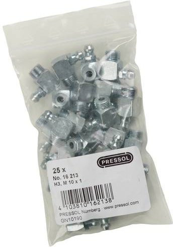 Pressol Kegelschmiernippel H3-90°, M 10 x 1-VZ-V, Farbe: Silber, 25 Stück - Bild 1