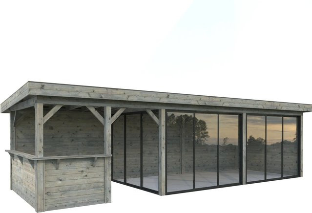 Palmako Pavillon Lenna Set 419 Slide Grau aus tauchgrundiertem Fichtenholz B/T: 876 x 300 cm FSC-zertifiziert - Bild 1