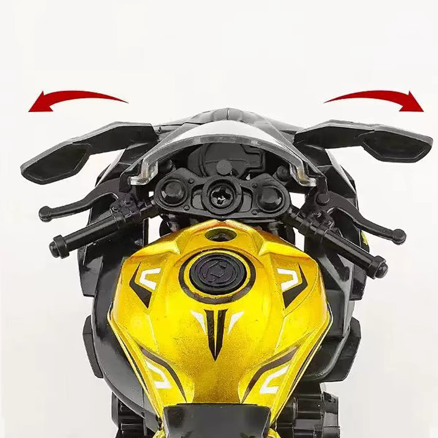Druckguss-Simulation Legierung Spielzeug-Motorrad, 1:32 Maßstab, Grün, mit Rückziehfunktion - Bild 3