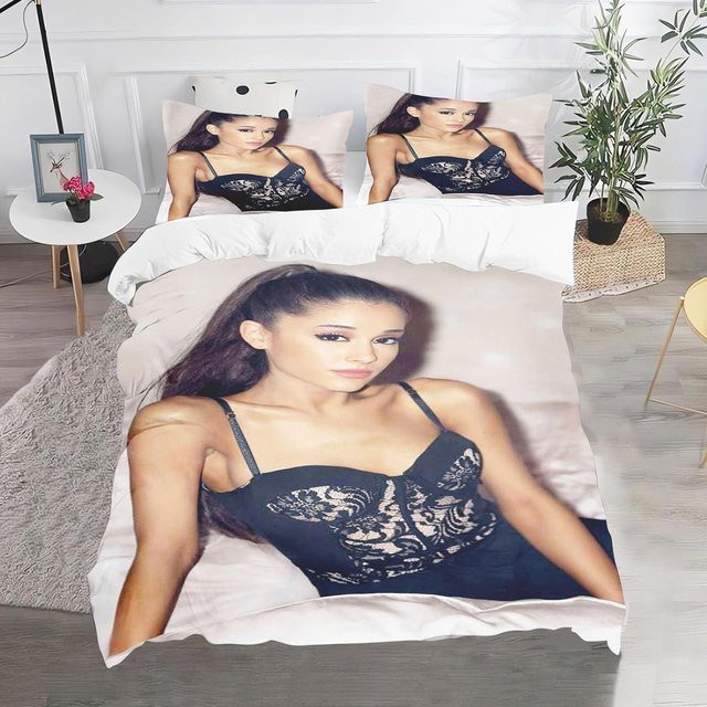 Ariana Grande 3D Bettwäsche-Set mit Digitaldruck, 3-teilig, Mehrfarbig, B/H: 140 x 200 cm - Bild 1