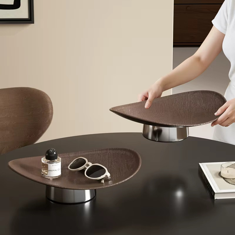 UFORU Servierplatte als moderne Obstschale aus Kunststoff in Schwarz und Braun - Bild 4