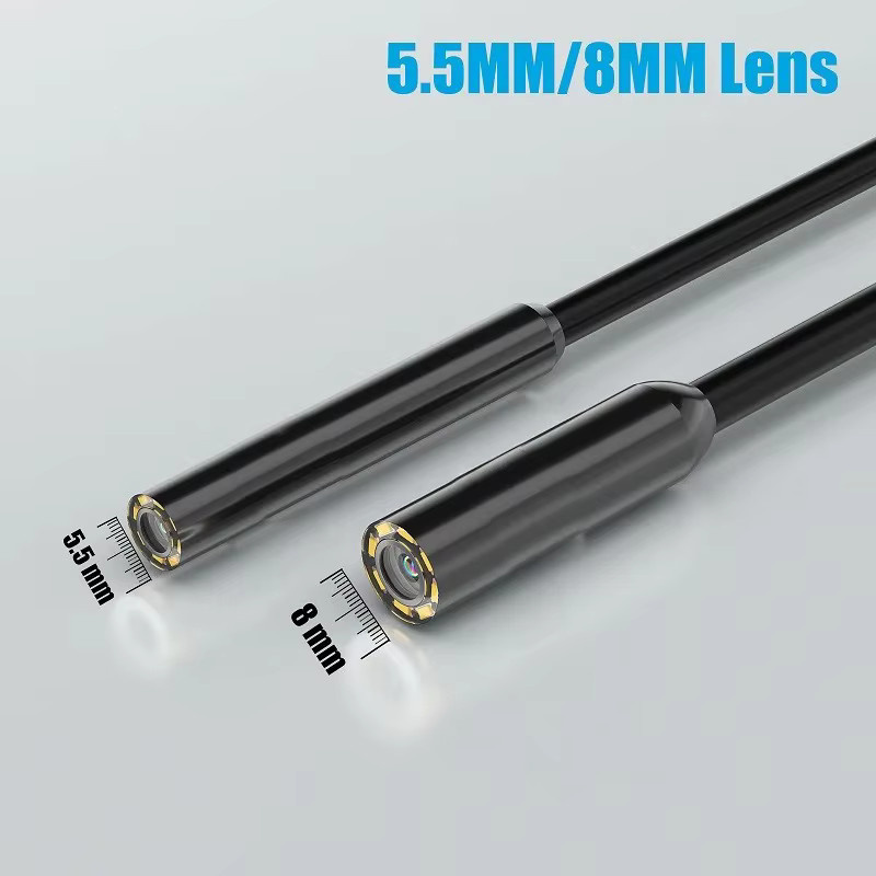 XinFe High-Definition Endoskop Boreskop Kamera mit 960P Auflösung und Hakenmagnet für iPhone, iPad und Android in Schwarz, Durchmesser: 5,5 mm oder 8 mm - Bild 3