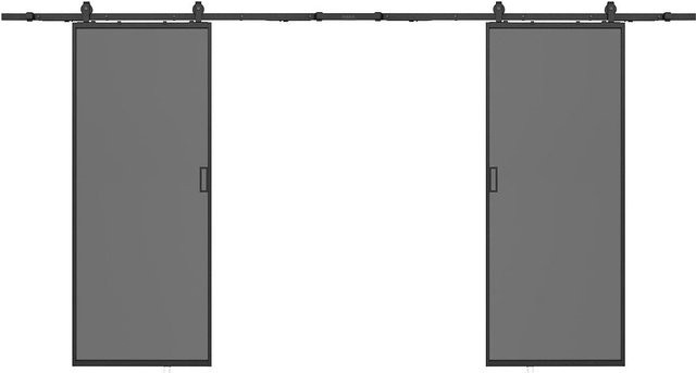 Vente-unique Schiebetür Linci aus Glas in Schwarz, Breite: 93 cm - Bild 1