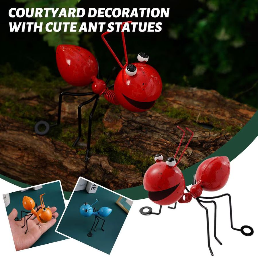KITPIPI Garten Dekoration Set Ameise aus Metall und Eisen für Outdoor Hof Rasen und Desktop - Bild 2