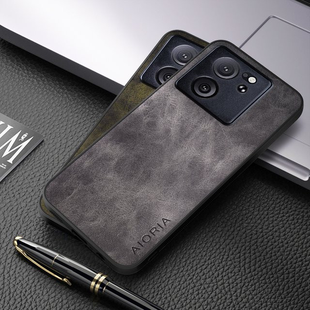 Luxus PU Leder Schutzhülle für Xiaomi 13 Pro und Xiaomi 13T Pro in Grau - Bild 1