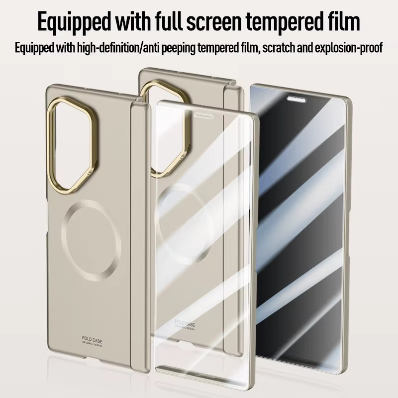 DO AS YOU WISH Schutzhülle für Samsung Galaxy Z Fold 6 mit magnetischer Scharnierabdeckung, gehärtetem Glas und integriertem Ständer - Bild 4