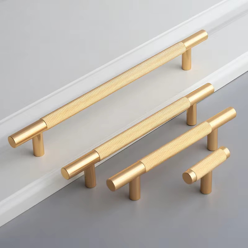 KK&FING Rundstab Möbeltürgriff aus Aluminiumlegierung, gerändelt und geschnitzt für Schrank, Schublade und Kleiderschrank - Bild 2