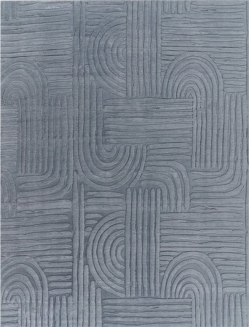 Fellteppich Lelystar in Anthrazit Grau mit Boho-Design und Hoch-Tief-Effekt, Breite: 80 cm, Tiefe: 150 cm - Bild 1