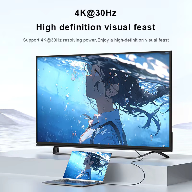 DOONJIEY DisplayPort-auf-DVI-Kabel in Schwarz für 4K bei 30 Hz, DP auf DVI-D Stecker auf Stecker Videokabel-Adapter für PC, Laptop, Monitor und Projektor - Bild 2