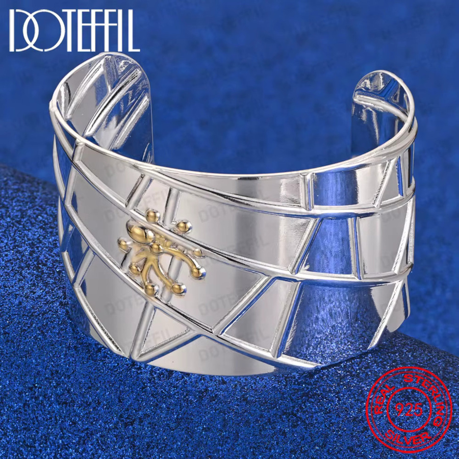 DOTEFFIL Armreif 925 Silber, Gold, 40 mm, Unisex - Bild 2