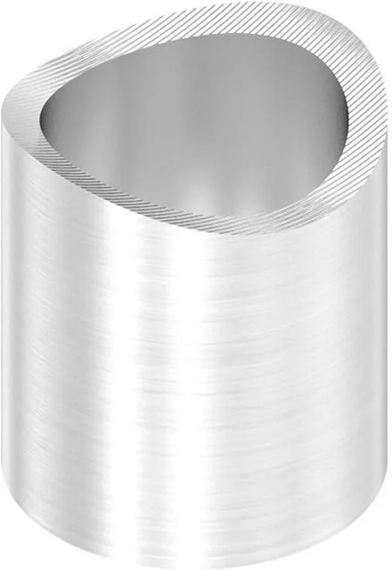 FeNau Distanzhülse aus Edelstahl V2A in Silber für Rohr Ø 42,4 mm, Länge: 20 mm, einseitig ausgefräst - Bild 1