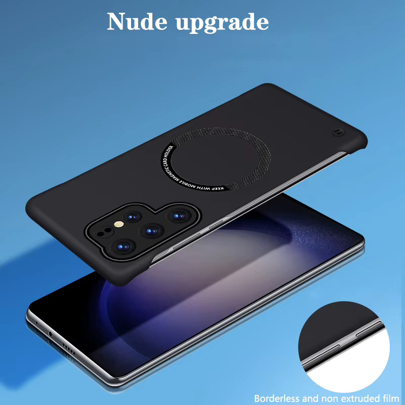 Ultra dünner rahmenloser Magnet für MagSafe kabelloses Laden für OnePlus 12 11 10 9 Pro Ace 2V Pro kühlende Kunststoff Abdeckung in Schwarz oder Orange - Bild 5