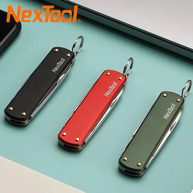 NexTool EDC Mini Multitool Taschenmesser mit Schere und Schraubendreher in Rot - Bild 1