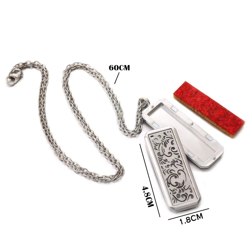 MODKISR Halskette Edelstahl, Silber, Medaillon, Unisex - Bild 2
