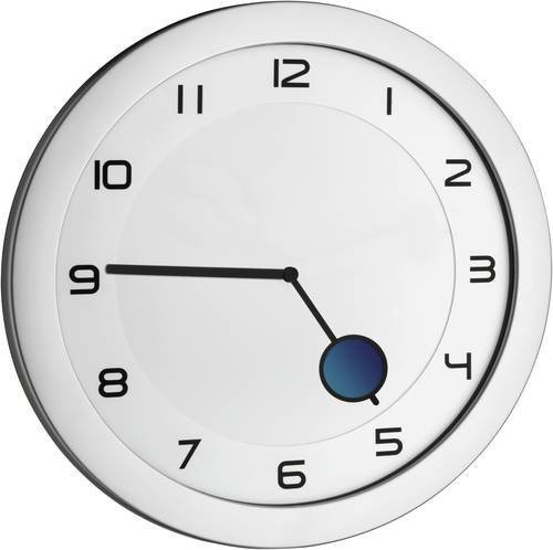 TFA Dostmann Quarz Wanduhr rund in Metallic-Silber, Durchmesser: 28 cm, Tiefe: 1,5 cm - Bild 1