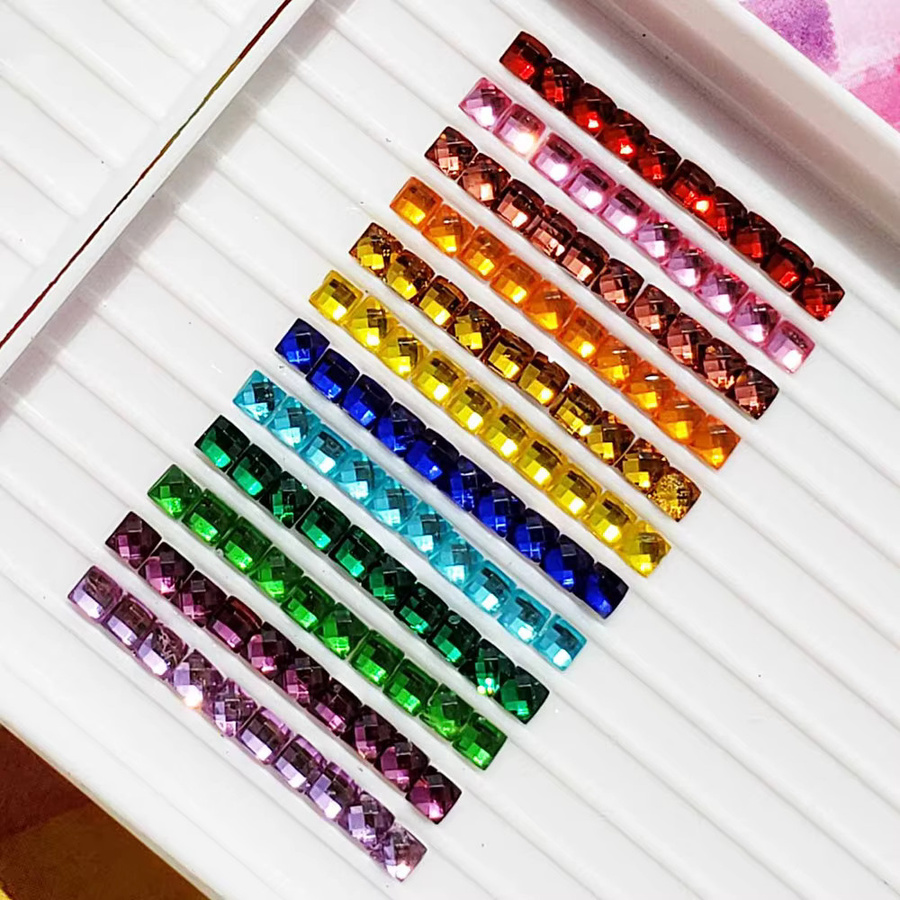 HOMFUN Personalisiertes Diamant-Gemälde mit Feenstaub-Effekt, 5D Kreuzstich Strass Stickerei, Multicolour, B/H: 15 x 15 cm - Bild 4