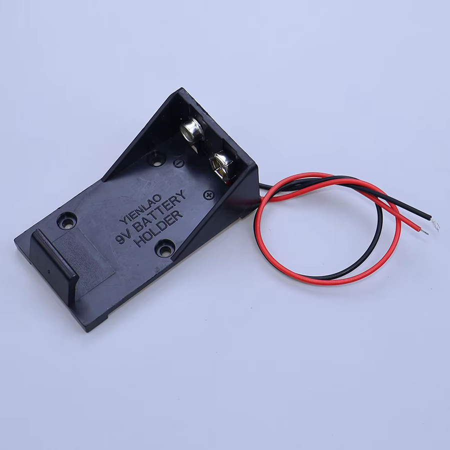 JCD 9V Batteriehalter mit Abdeckung, EIN/AUS-Schalter und DC-Stecker in Schwarz - Bild 2