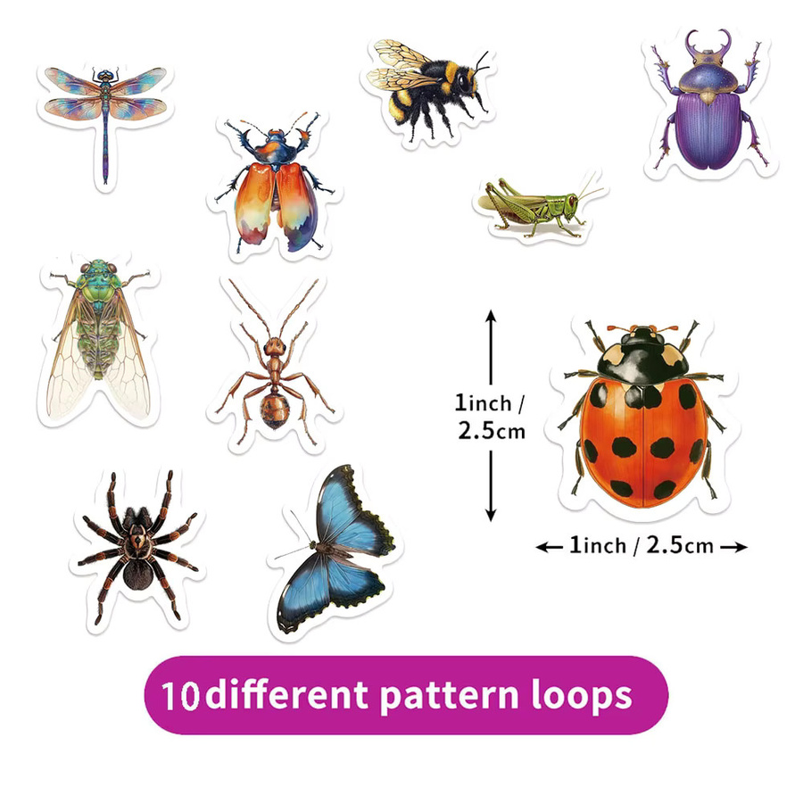 500 Stück kreative Insekten-Aufkleber in Multicolour aus Papier für Handbücher, iPads, Handyhüllen und Kühlschränke - Bild 2